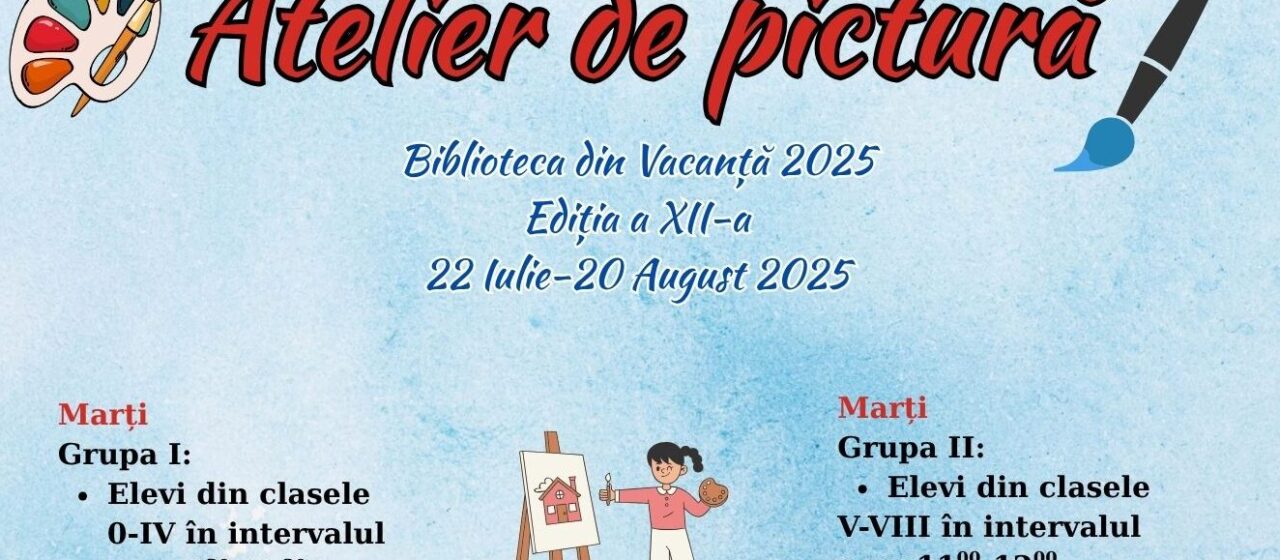 „Biblioteca din vacanta” vine cu ateliere gratuite la AMAN