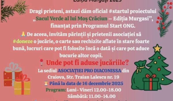 (P) Un proiect de reutilizare și educație ecologică aduce bucurie, de sărbători, copiilor din Murgași, jud. Dolj
