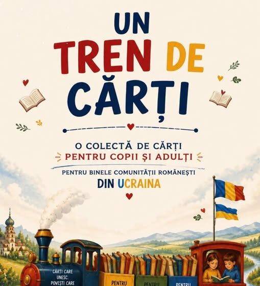 „𝑼𝒏 𝒕𝒓𝒆𝒏 𝒅𝒆 𝒄𝒂̆𝒓𝒕̦𝒊” colecta pentru comunitatea de romani din Ucraina, la AMAN